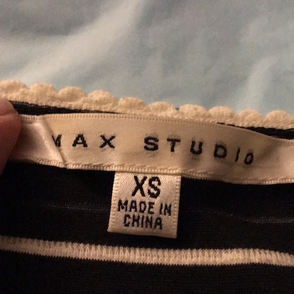 EUC MAX Studio Black and Cream Ribbed Dress - Picture 6 of 6